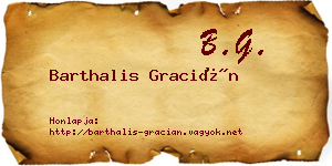 Barthalis Gracián névjegykártya